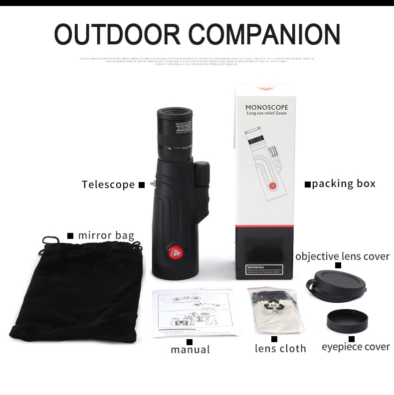 Compact Μονόκυαλο Super Zoom 8-20x50 με Ρύθμιση Μυωπίας, Κοντινή Εστίαση / Near Focus, Night Vision, BAK4 FMC Πρίσματα, Τηλεσκόπιο profitstore